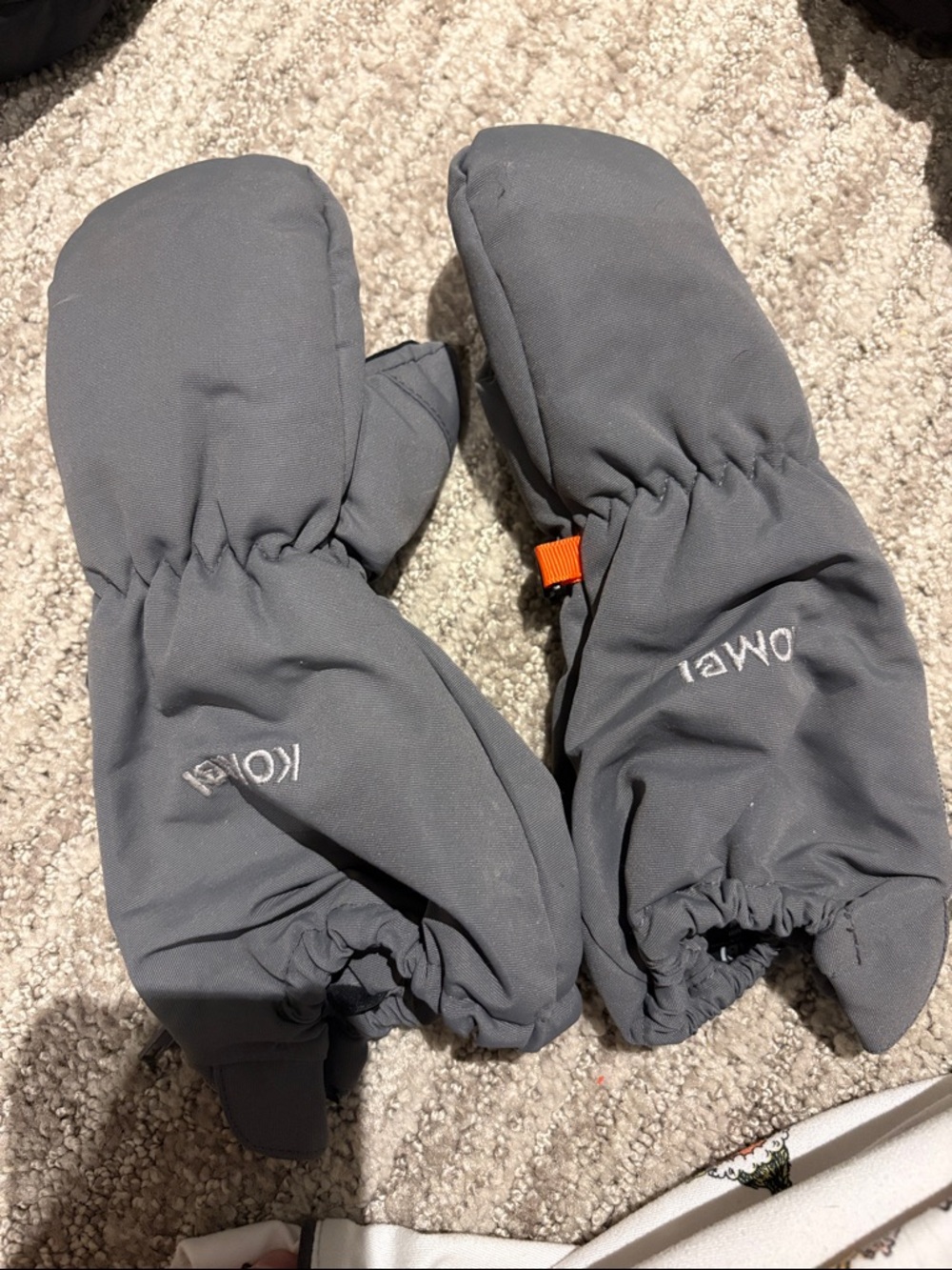 Carter's Gray Kids Winter Mittens with Yellow Tab